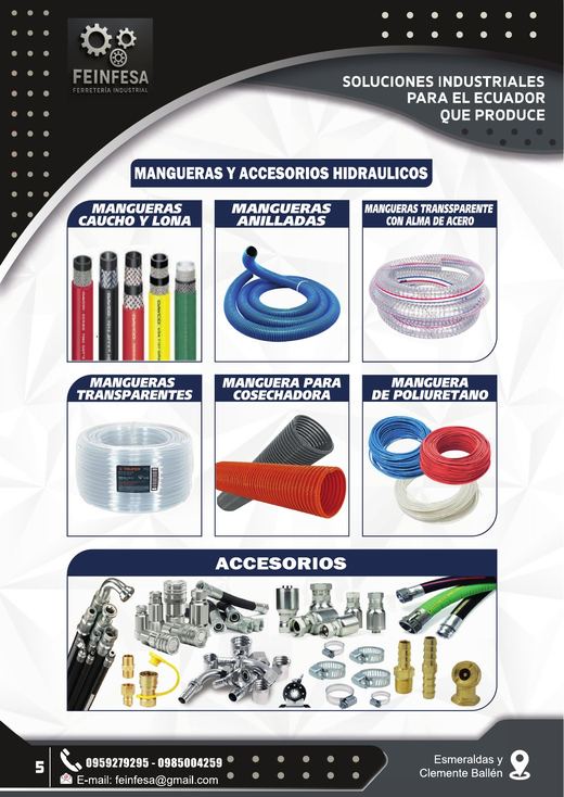 Catálogo de Mangueras y Accesorios Hidráulicos — FEINFESA Ferretería Industrial