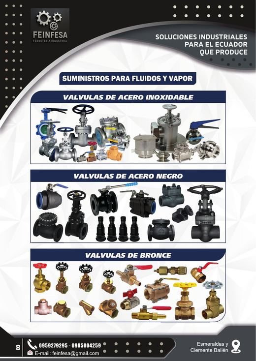 Catálogo de Suministros para Fluidos y Vapor — FEINFESA Ferretería Industrial