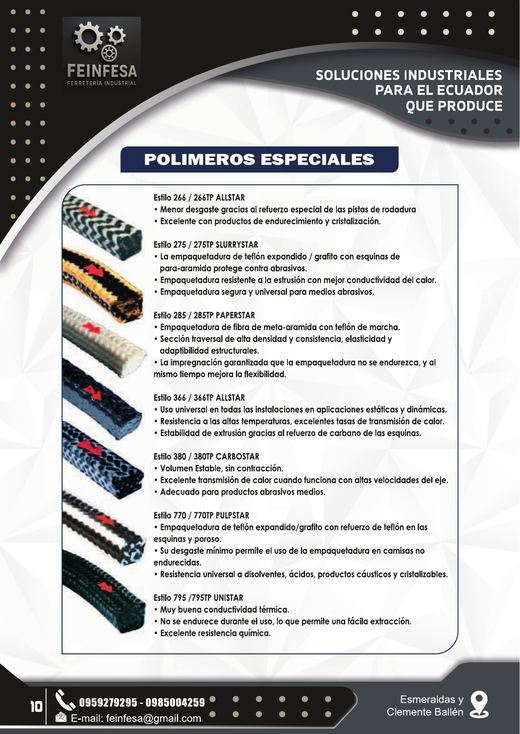 Catálogo de Polímeros Especiales — FEINFESA Ferretería Industrial